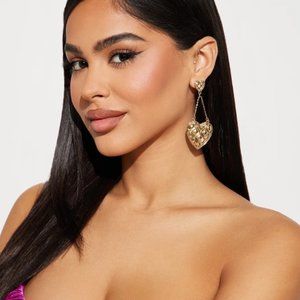 Fashion Nova Gold Heart Earrings